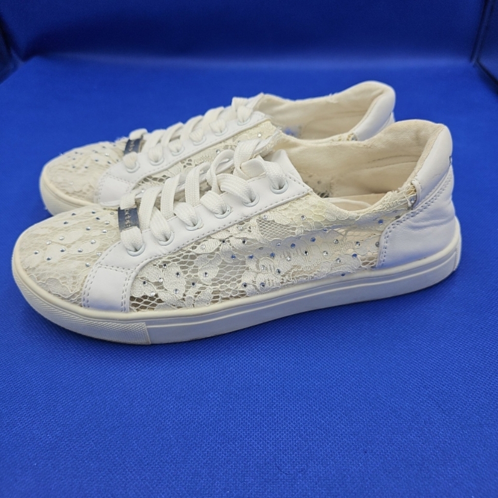 bebe White Lace Athletic Sneakers